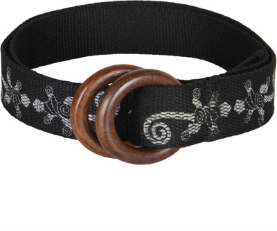 Anekaant Women Casual Black Fabric Belt