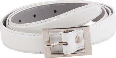 

SRS Women Casual White Artificial Leather Belt, White-13