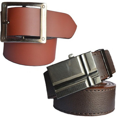 

Loopa Men Formal Multicolor Artificial Leather Belt, Black and brown
