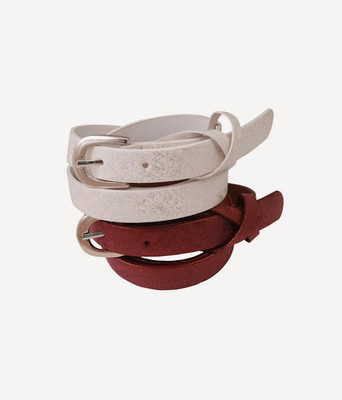 

Hidedge Women Casual White, Brown Artificial Leather Belt, Multicolor