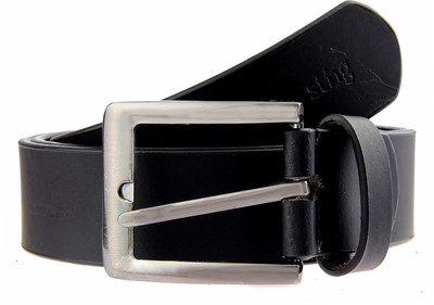 Sting Men Casual Black Genuine Leather Belt