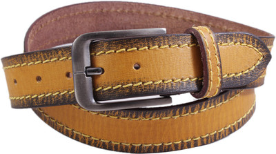 

Lens Men Casual Yellow Genuine Leather Belt