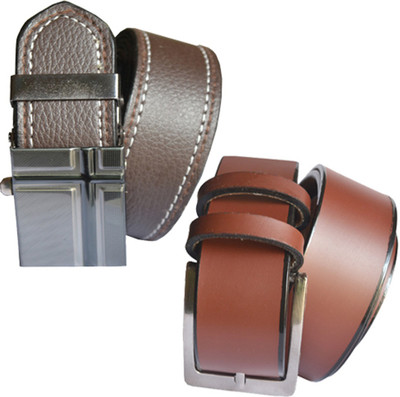 

Loopa Men Formal Multicolor Artificial Leather Belt, Black and brown