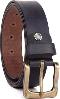 

U+N Men Casual Black Genuine Leather Belt