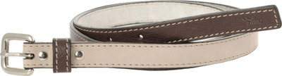 

Ilina Women Casual Brown, Beige Genuine Leather, Metal Belt, Beige and brown