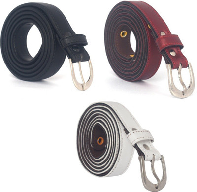 

Fashno Women Casual Multicolor Synthetic Belt, Black;maroon;white