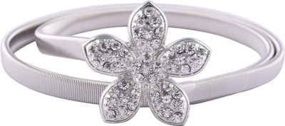 

Buckle Up Women Casual Silver Metal Belt