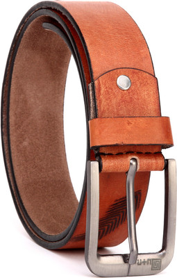 

U+N Men Casual Brown Genuine Leather Belt
