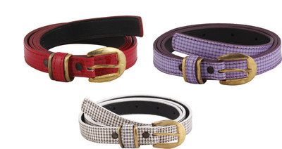

SRS Women Casual Purple, Red, White Artificial Leather Belt, Purple-red-white-137
