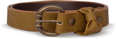 

Baggit Women Casual Yellow Synthetic Belt, Mudyellow