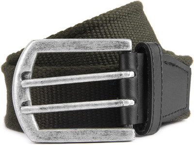 

Hidedge Men Green Canvas, Metal Belt