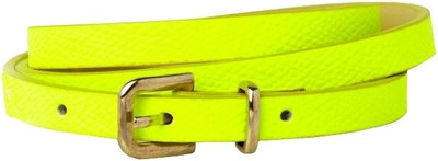 

French Connection Women Green Genuine Leather Belt, Citrus