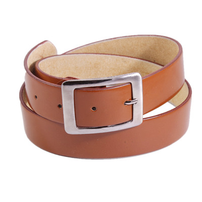 Lens Men Casual Orange Genuine Leather Belt