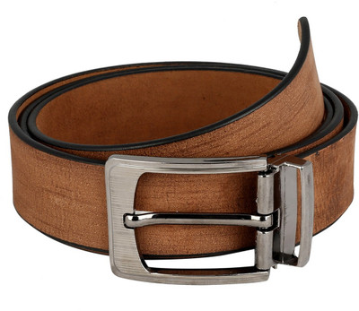 

The Blue Pink Men Casual Tan Genuine Leather Belt, Tan-08