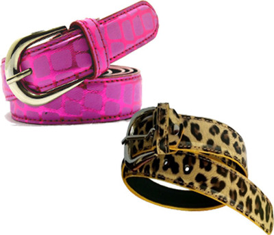 

Wholesome Deal Women Casual Multicolor Synthetic Belt, Pink and brown