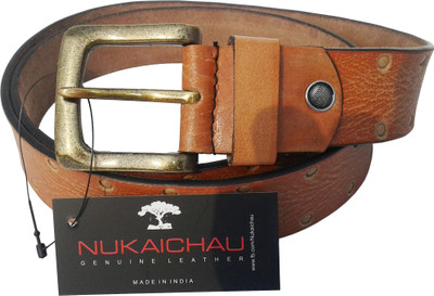 

NUKAICHAU Men Tan Genuine Leather Belt, Tan i