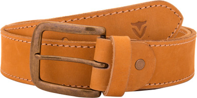 

Valbone Men Casual Yellow Genuine Leather Belt, Brownish yellow