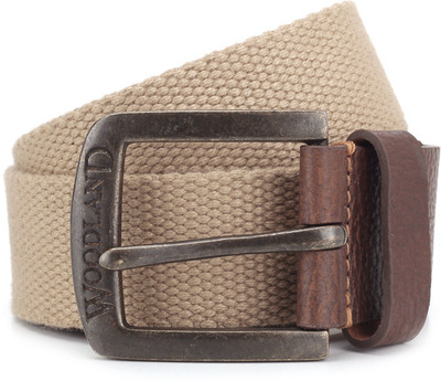 

Woodland Men Brown, Beige Metal Belt, Khaki