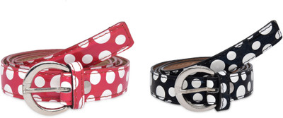 

SRS Women Casual Black, Red Artificial Leather Belt, Black-red-20