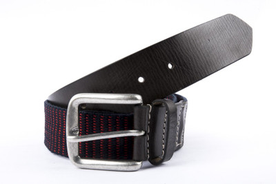 

Leather Hub Men Casual Red, Black Genuine Leather, Canvas Belt, Black;red
