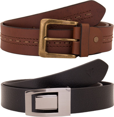 

Valbone Men Formal Black Genuine Leather Belt, Brown