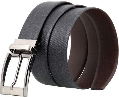 

Kangoo Men Casual, Formal Brown Genuine Leather Reversible Belt, Black