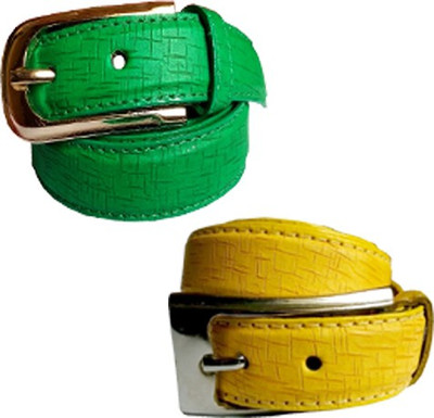 

Wholesome Deal Women Formal Multicolor Synthetic Belt, Green and yellow