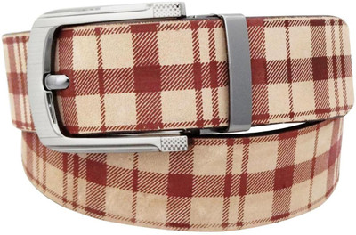 

Rebo Men Casual Brown Genuine Leather Belt, Beige-brown