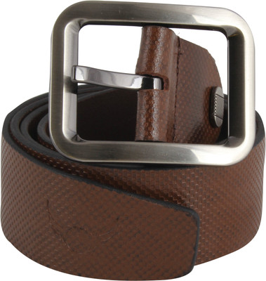 

Jeyam Men Brown Genuine Leather Belt, Brown checks