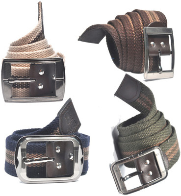 

AARIP Boys Formal Beige, Blue, Green, Brown Canvas Belt, Multy