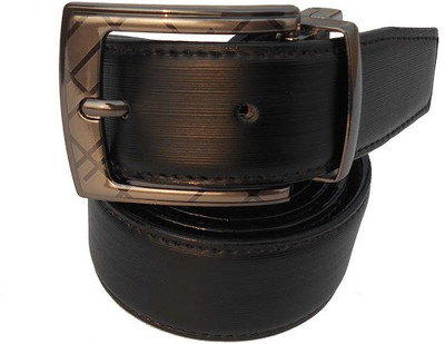 

P&E Men Formal Black Artificial Leather Reversible Belt
