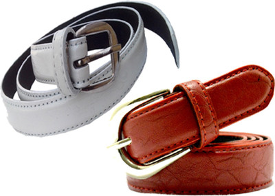 

Wholesome Deal Women Casual Multicolor Synthetic Belt, White and red