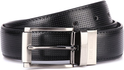 

Steve Madden Men Casual Black, Brown Genuine Leather Reversible Belt, Colr code j