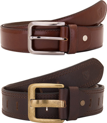 

Valbone Men Formal Maroon Genuine Leather Belt, Maroon;brown