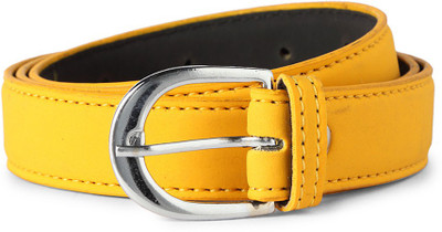 

People Women Yellow Genuine Leather Belt