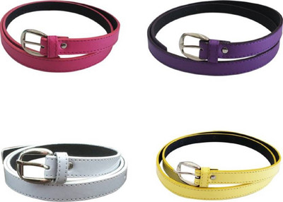 

SUNRISE ENTERPRISES Girls Casual, Evening, Formal, Party Pink, Purple, White, Yellow Artificial Leather, Fabric Belt, Pinkpurplewhiteyellow04296