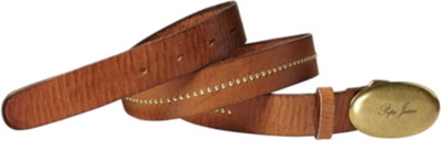 

Pepe Jeans Women Brown Genuine Leather Belt, Tan