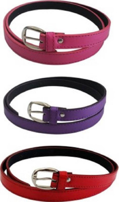 

SUNRISE ENTERPRISES Girls Casual, Evening, Formal, Party Pink, Purple, Red Artificial Leather, Fabric Belt, Pinkpurplered04200