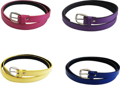 

SUNRISE ENTERPRISES Girls Casual, Evening, Formal, Party Pink, Purple, Yellow, Blue Artificial Leather, Fabric Belt, Pinkpurpleyellowblue04301