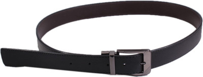 

Lens Men Casual Black Genuine Leather Reversible Belt