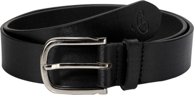 

Contrast Men Formal Black Genuine Leather Belt, Black-09