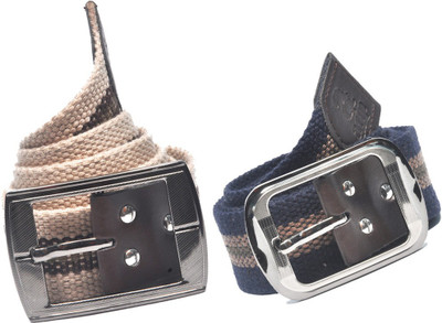 

AARIP Boys Formal Beige, Blue Canvas Belt, Multy