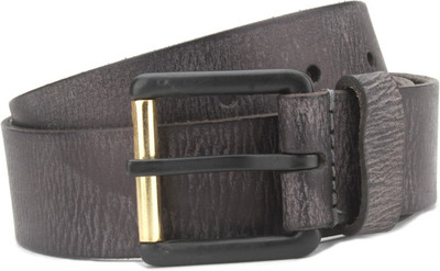 

United Colors of Benetton Men Grey Genuine Leather Belt, 700