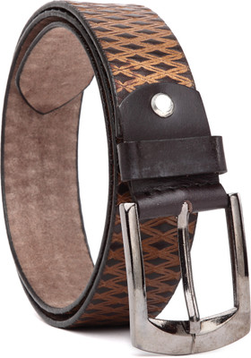 

U+N Men Casual Brown Genuine Leather Belt