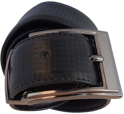 

P&E Men Formal Black Artificial Leather Reversible Belt