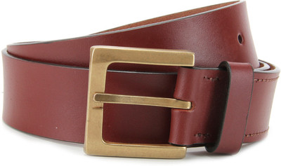 

WAC Men Tan Metal, Genuine Leather Belt, Dark tan