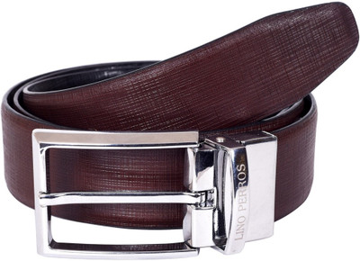 

Lino Perros Men Formal Black Genuine Leather Reversible Belt