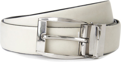 

Bulchee Men Black, White Metal Reversible Belt, White and black