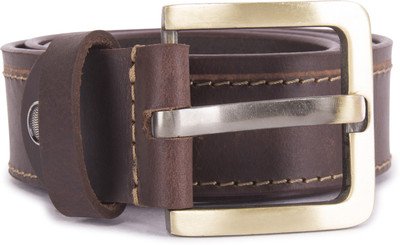 

PRINCE ENTERPRISES Men Brown Genuine Leather Belt, Dark brown