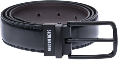 

Steve Madden Men Casual Genuine Leather Belt, Black/brown